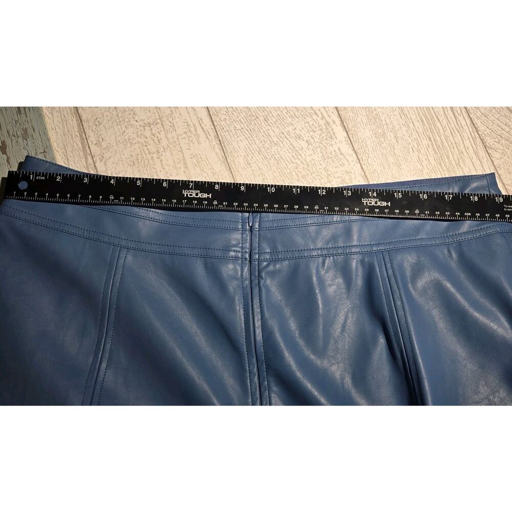 Tuckernuck Flared Slate Blue Skirt Faux Leather 37" Long COTTAGECORE PEASANT 12 - Picture 13 of 14